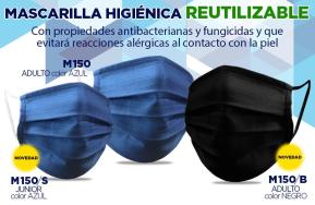MASCARILLA HIGIÉNICA REUTILIZABLE - Incorporación del color negro y talla de niño/mujer