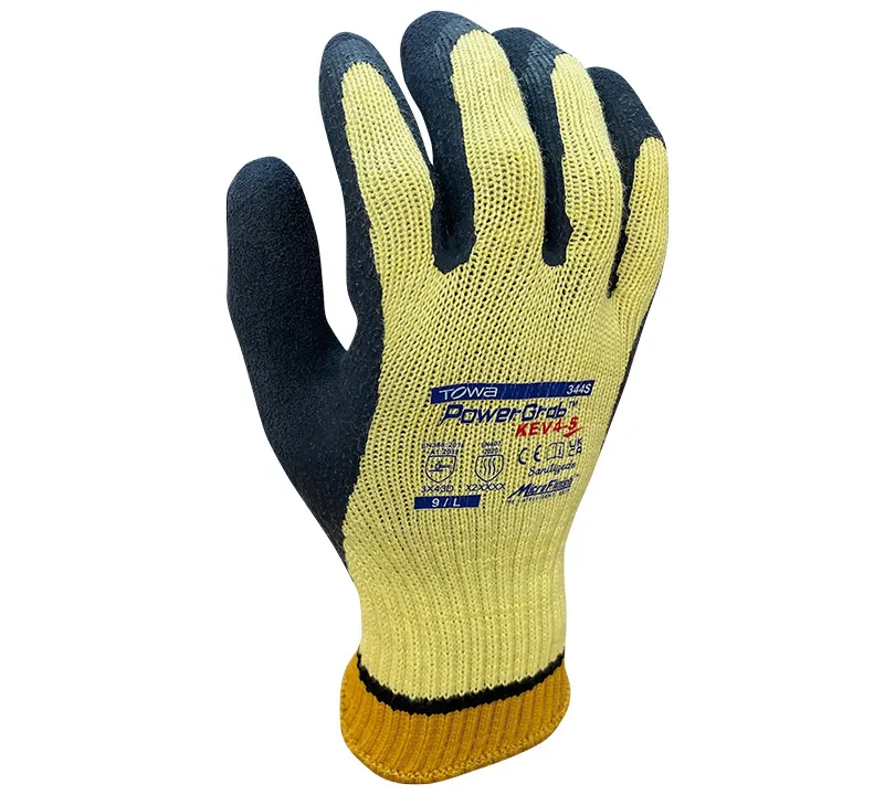 Latex Gloves Towa - 344S POWER GRAB KEV4 Dorso Latex Gloves Towa - 344S POWER GRAB KEV4 Dorso