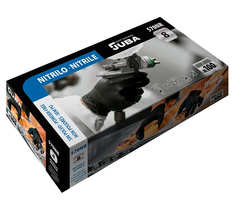 Guantes de nitrilo Juba - 570NR JUBA Cartoncillo