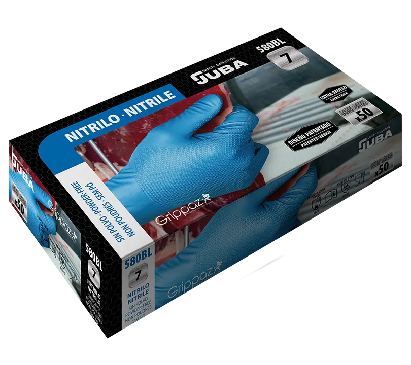 Nitrile Gloves GRIPPAZ® by JUBA® - 580BL GRIPPAZ Detalle