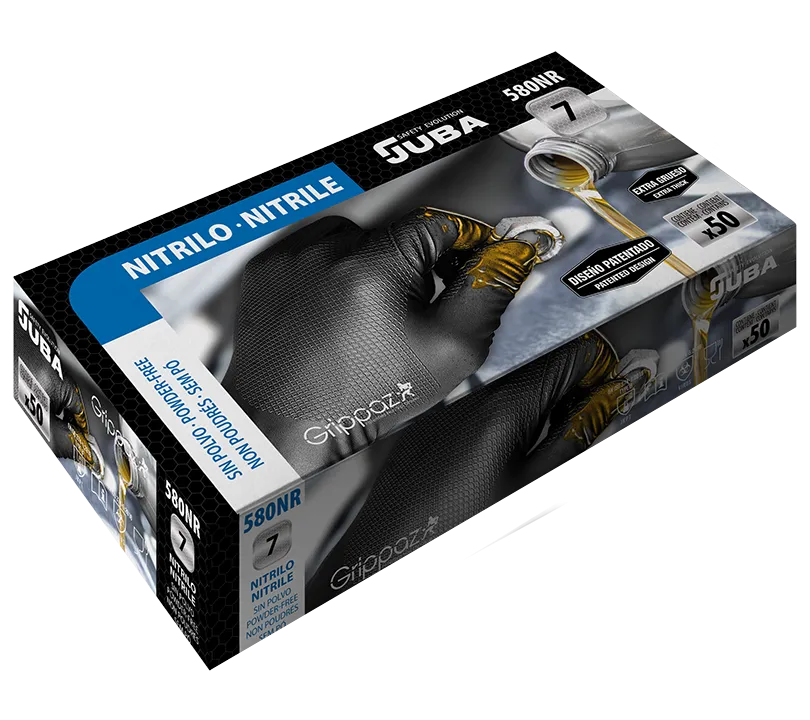 Gants en Nitrile GRIPPAZ® by JUBA® - 580NR GRIPPAZ Detalle Gants en Nitrile GRIPPAZ® by JUBA® - 580NR GRIPPAZ Detalle
