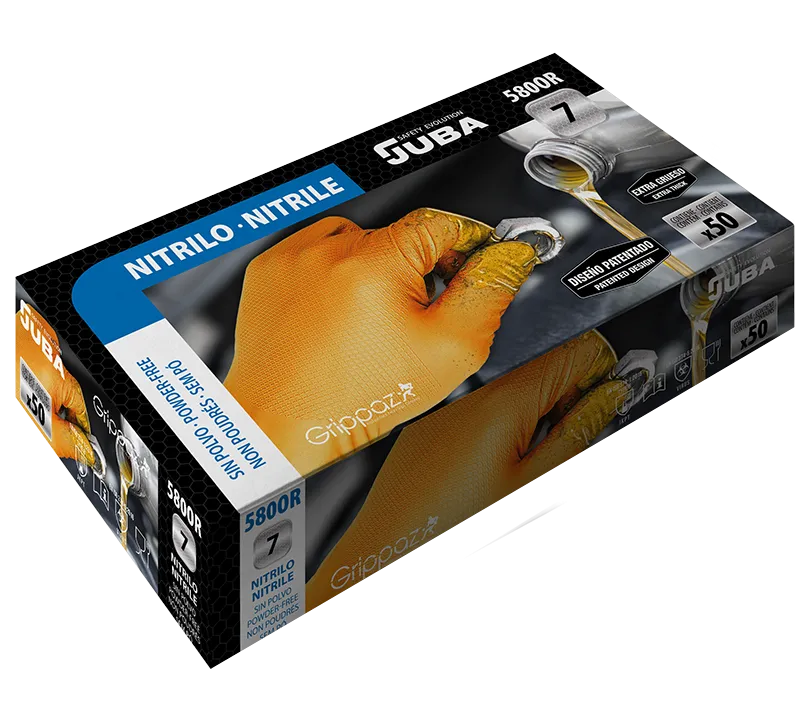 Luvas de Nitrilo GRIPPAZ® by JUBA® - 580OR GRIPPAZ Detalle