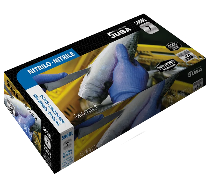Luvas de Nitrilo GRIPPAZ® by JUBA® - 590BL GRIPPAZ Detalle
