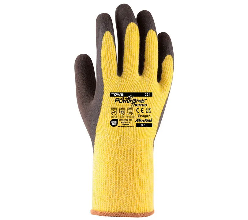 Latex Gloves Towa - 334 POWER GRAB THERMO Dorso