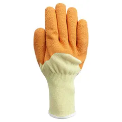 guantes naranjas y amarillos