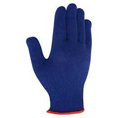 guantes azules para tratar alimentos