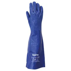 guante morado largo de latex