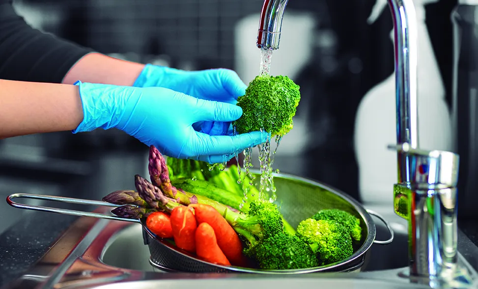 guantes para lavar alimentos