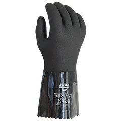 guante negro con refuerzo en la muñeca