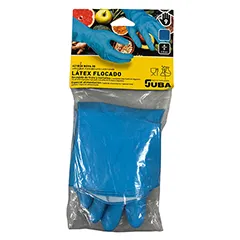 envase con guantes azul