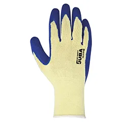 guante albañileria amarillo y azul