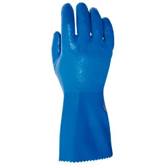 guante azul largo latex